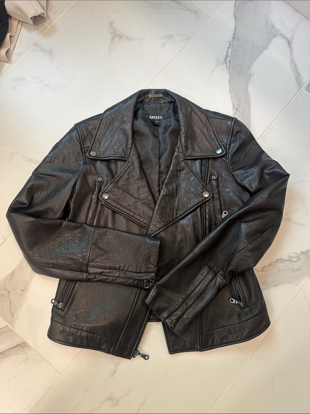 DKNY Leather Moto Jacket - XS